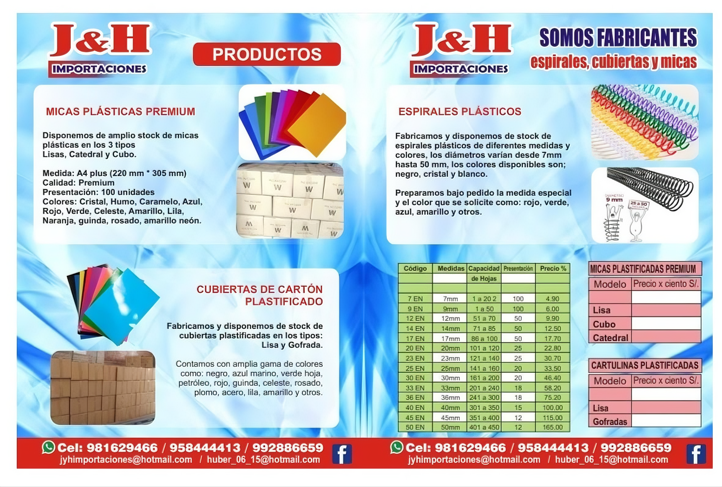 Cat&aacute;logo J&H Importaciones